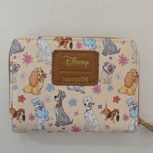 Loungefly Disney Dogs Wallet Characters Floral Zip Around